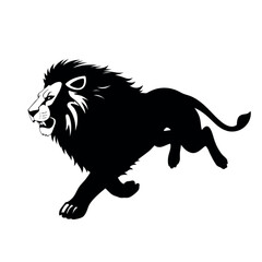 a lion running vector silhouette, black color silhouette, isolated white background