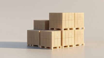 Stacked Wooden Pallets Displaying Organized Bulk Storage for Efficient Logistics Management