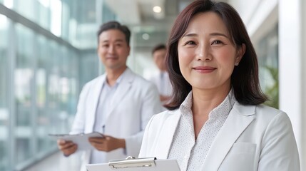 Obraz premium Professional Asian Woman in Medical Environment
