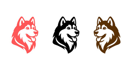 Fototapeta premium Husky Dog Head Silhouette Vector Art Design image