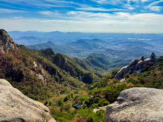 Fall Colors on Bukhansan Mountain Peaks, Seoul, South Korea