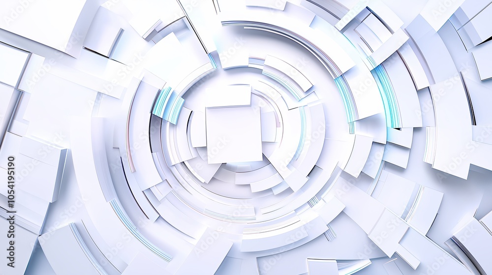 Poster clean, abstract lines forming geometric shapes on a white background for a modern look.