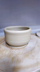 Handmade clay cups. In the process of preparation. Step by step guide.