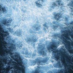 Fototapeta premium Abstract Ocean Waves Texture: Blue Water and White Foam