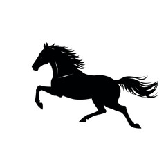 a racing horse are run super speed minimalist and simple vector silhouette, black color silhouette