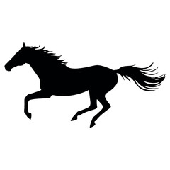 Obraz premium a racing horse are run super speed minimalist and simple vector silhouette, black color silhouette