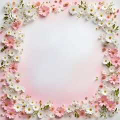 pink and white flower frame
