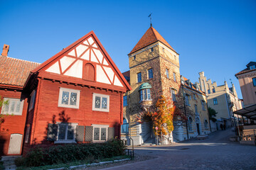 Fototapeta premium Autumn in central Visby, Gotland