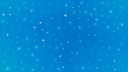 Blue Mathematical Plus Symbols Pattern. Math Design Elements Background. Medical Tech Background. Vector Illustration