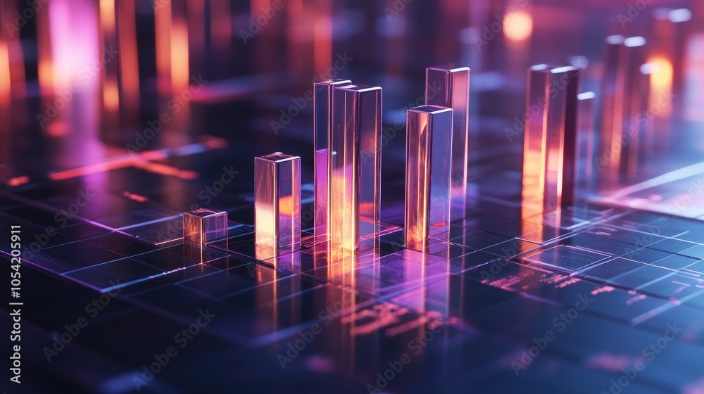 Poster abstract data visualization with colorful elements