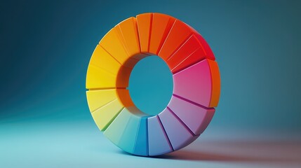 Obraz premium Colorful Geometric Circle Sculpture for Modern Design