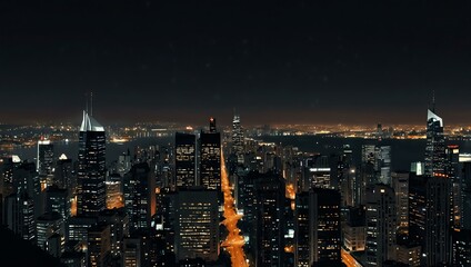 Fototapeta premium Nighttime cityscape view.