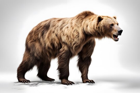  Cave bear on white background, Ai Generated