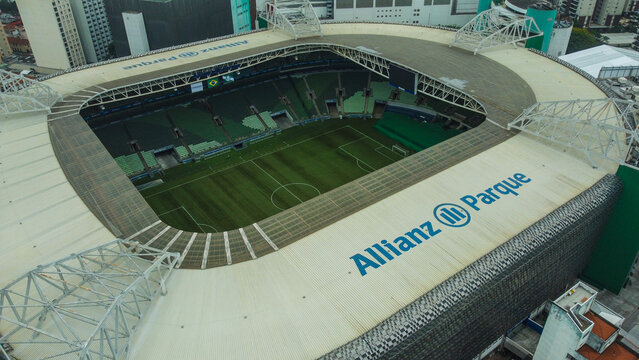 Vis&atilde;o a&eacute;rea Allianz parque palmeiras est&aacute;dio. Foto feita em 29 Outubro 2024 em S&atilde;o paulo, brasil