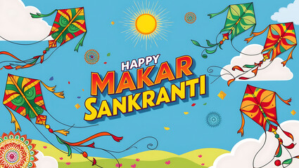 Fototapeta premium A beautiful design is for Happy Makar Sankranti