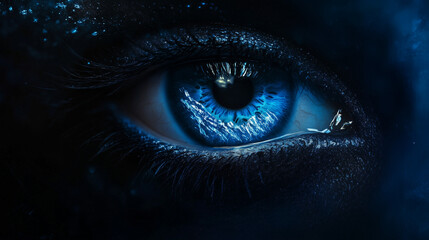 Fototapeta premium Close-Up of Blue Eye with Stunning Detail and Texture