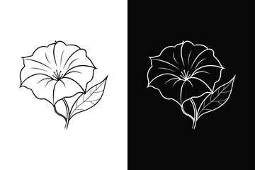 Geranium icon flower illustration vector silhouette icon on white background.	