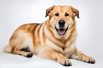Chinook dog on white background, AI Generated