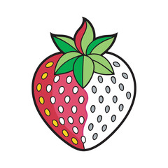 Obraz premium strawberry vector art illustration ,