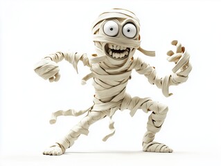 Cartoon Mummy Character with Fun Expression
