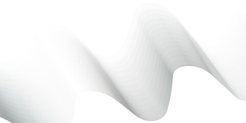 Fototapeta premium Abstract white background with grey smoke blend wave lines and technology background. Technology flow grid blend curve wave line digital isolated energy, music dynamic gradient thin digital line.