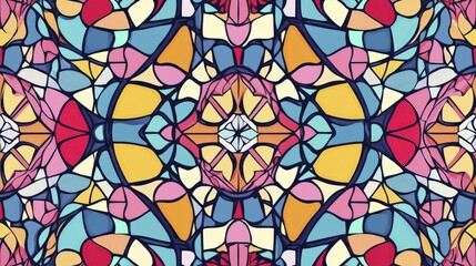 Stained Glass Window Pattern - Colorful Abstract Art
