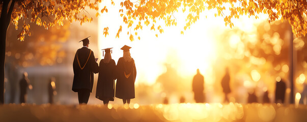 Parents congratulating graduate, emotional scene, 3D illustration