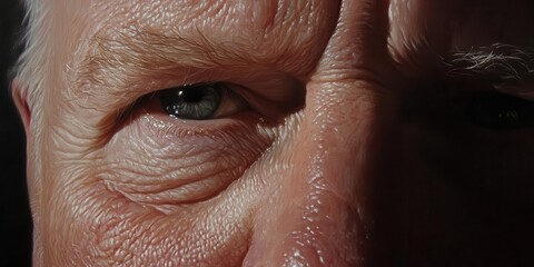 Naklejka premium The Weight of Years: A Close-Up Portrait of an Elderly Man 