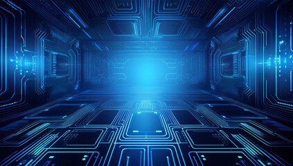 backgrounds are blue technological video chips