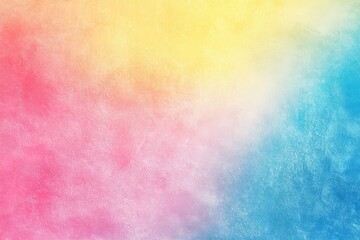 Fototapeta premium Soft gradient backdrop in pink, blue, and yellow capturing a nostalgic summertime feel – pastel wide banner for enhanced aesthetics