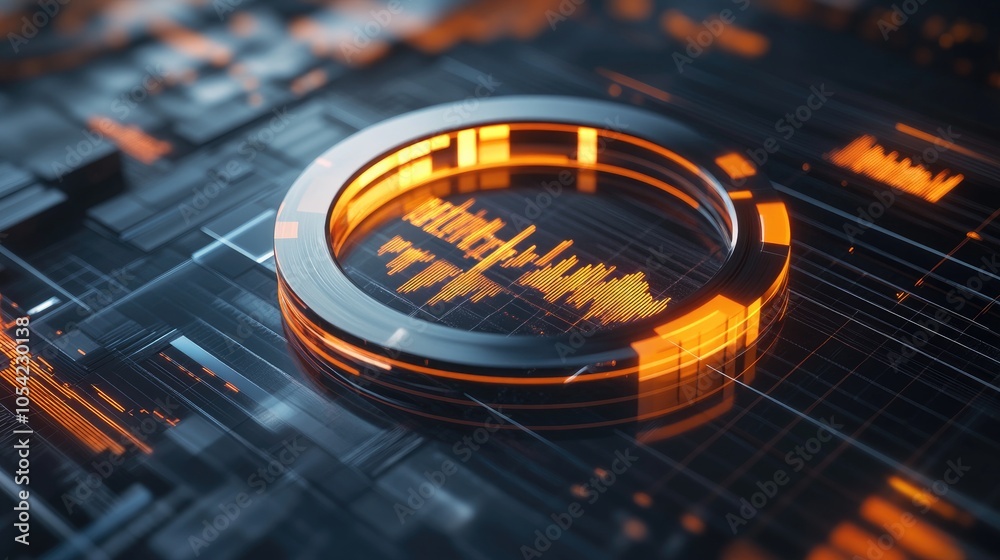 Poster abstract digital interface with circular element
