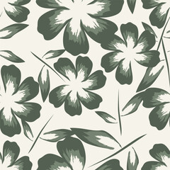 White background vector seamless pattern with delicate flowers for textile and fabric print and other uses.