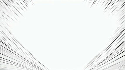 white backdrop with anime manga speed lines border frame
