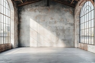 Obraz premium Blank wall mockup in white interior with natural wooden furniture, 3d render, Generative AI