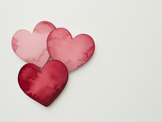 Obraz premium Romantic paper hearts in shades of red