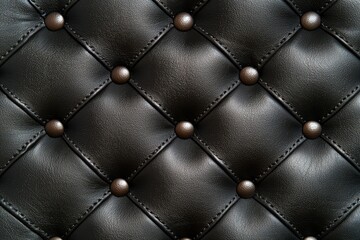 Naklejka premium Luxurious black leather upholstery texture