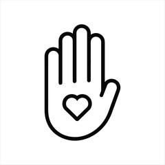 Obraz premium Simple Hand Symbol with Heart Design