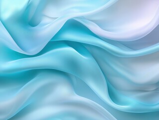 Obraz premium Flowing abstract aqua blue fabric