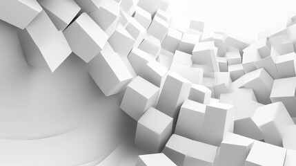 Fototapeta premium Abstract White Geometric Shapes Background