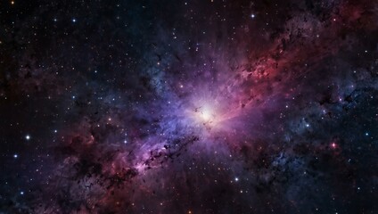 Obraz premium Cosmic scene with purple and pink stars in a blurred background.