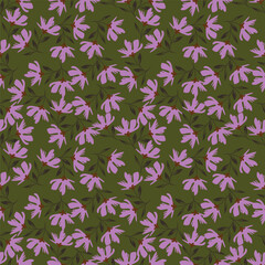 Obraz premium botanical floral vector seamless pattern with roses herbs and leaves big set background with flowers