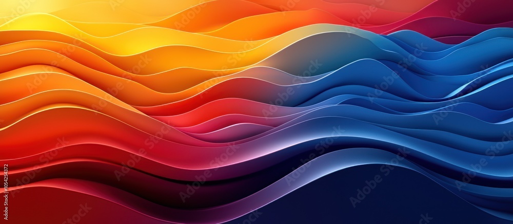 Poster Abstract Wave Pattern with Warm and Cool Colors
