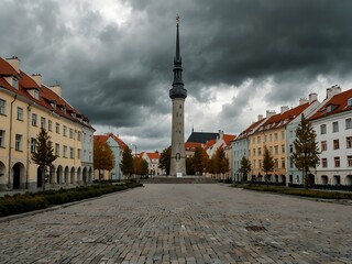 Obraz premium Freedom Square in Tallinn, Estonia.