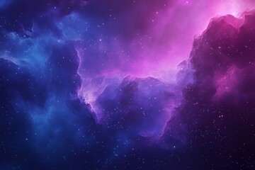 Obraz premium Purple and Blue Nebula with Stars