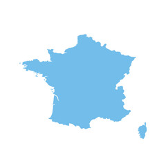 Obraz premium Map of France, sign silhouette. World Map Globe. Vector Illustration isolated on white background. Europe continent