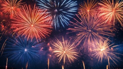 Fireworks light up the night sky at a summer celebration