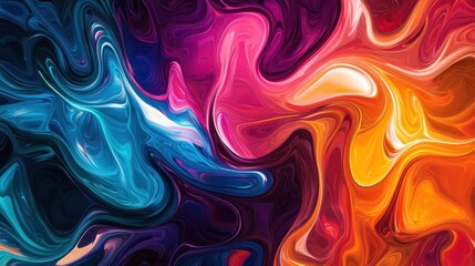Obraz premium Abstract Swirling Colorful Liquid Art