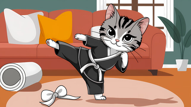 Martial Arts Cat: The Fierce and Adorable Taekwondo Master!