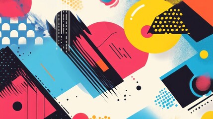 Obraz premium Abstract geometric design featuring vibrant colors and shapes for artistic expression.