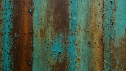 Obraz premium Rustic surface with honeydew and cyan oxidized patina